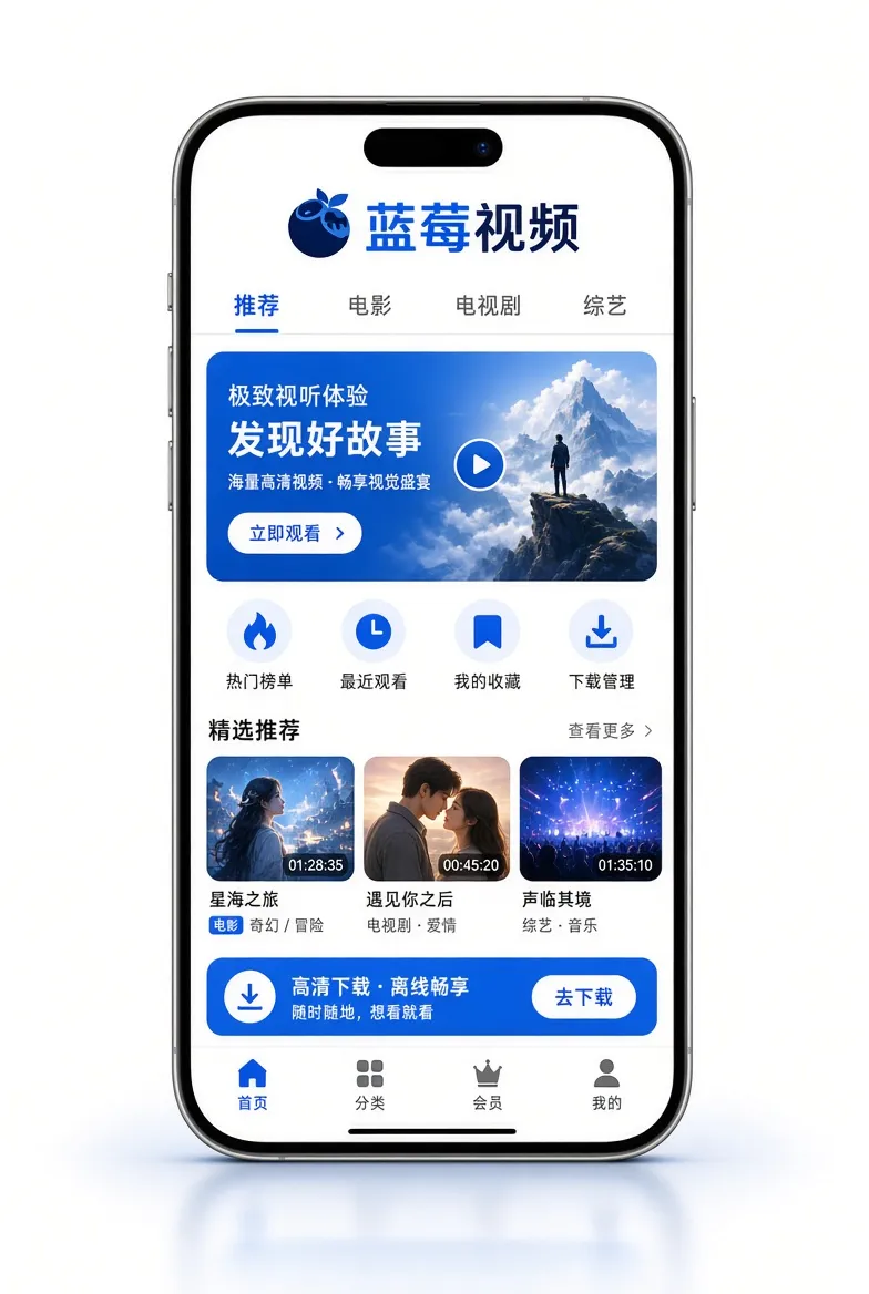 蓝莓视频APP移动端服务